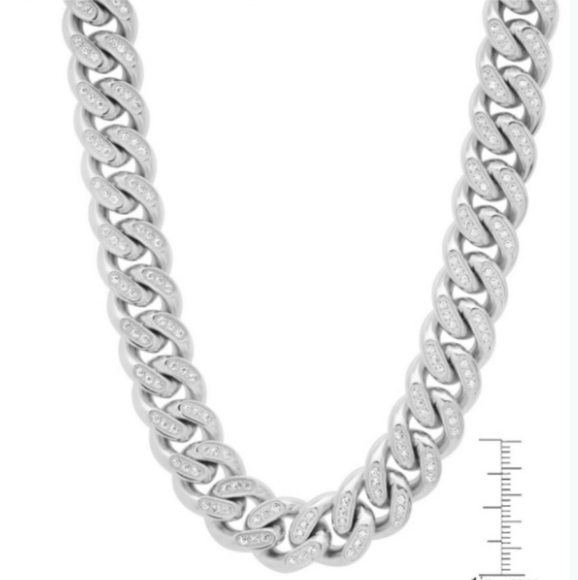 Miami Cuban Link Chain w/ CZ Stones - Picture 2 of 2